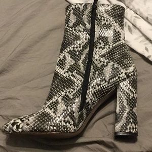 Snake skin booties